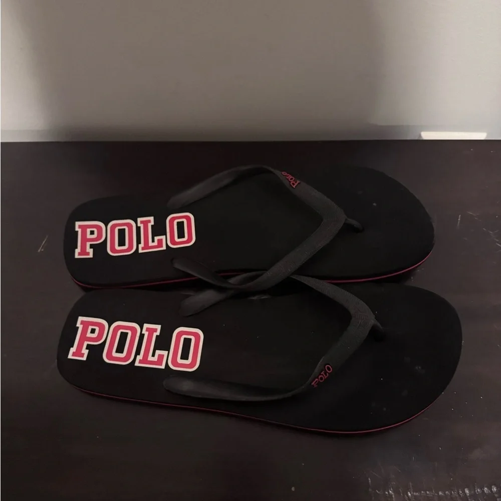 Polo by Ralph Lauren Black and Red Sandals